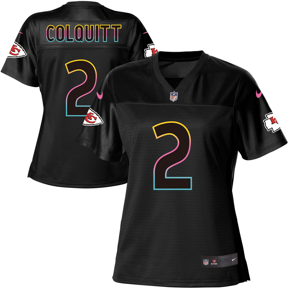 Women's Game Dustin Colquitt Nike Jersey Black - #2 Fashion NFL Kansas City Chiefs